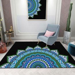 Cushion/Decorative Pillow Mandala Pattern Carpet Square Anti-Skid Area Floor Mat 3D Rug Non-slip Dining Room Living Soft Bedroom