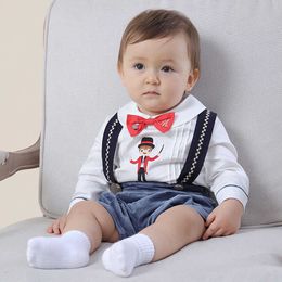 Children Boutique Clothing Baby Cartoon Embroidery Clothes Set Toddler Boys Birthday Party Long Sleeve Shirt + Velvet Overalls 210615