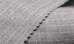 WT66826-201 Pure wool high count worsted fabric [Grey Mini Stripe Twill W100](901)