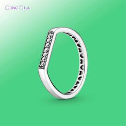 2021 New Sterling Silver Sparkling Bar Stacking Ring For Women infinite heart Women Ring Original 925 Silver Brand Ring Jewelry X0715