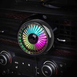 2021 Summer New Multi-Function USB With Color-Changing Air Conditioning Fan Car Decoration Automotive Supplies