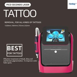 Protable Picosecond laser Q switched nd yag laser 532Nm 1064 Nm 1320 Nm 755Nm Tattoo Removal Machine Spot Freckle Removal Eyeliner Washing Pico Laser devices