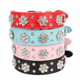 Dog Collars & Leashes PipiFren Small Cats Dogs Rhinestone Petal For Pet Accessories Puppy Necklace Chihuahua Supplies Collier Chat Animaux