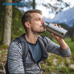 Stainless Steel Cold Water Bottle Portable Cycling Sports Drinking Cup Leakproof Free Large Capacity 1000ml