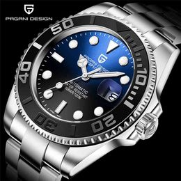 PAGANI Design Men Automatic Watch Sapphire Luxury Mechanical Wristwatch Stainless Steel Waterproof Watch Men relogio masculino 210804