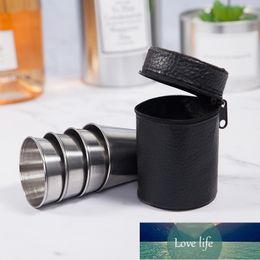 4pcs Set 30ml Outdoor Practical Stainless Steel Cups Shots Set Mini Glasses For Whisky Wine Portable Drinkware Set Factory price expert design Quality Latest Style