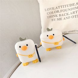 Cartoon Silicone Case For Apple Airpods Pro 1/2/3 Wireless Bluetooth Cases Cute Duck Protector Cover Protective Package Anti-drop With Hook DHL