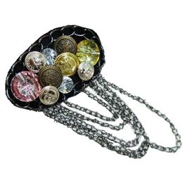 CirGen,fashion women cool Gun black Chains tassels Acrylic Epaulette epaulette / shoulder board knot Brooches Jewellery Item