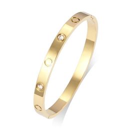 Fashion Titanium Steel Bangle Bracelet Women Men Love Bracelets Distance Jewellery Gift 16-19 with velvet bag