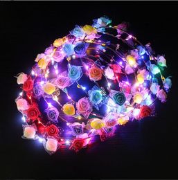 2022 new LED Light Up Wreath Headband Women Girls Flashing Headwear Hair Accessories Concert Glow Party Supplies Halloween Xmas Gifts