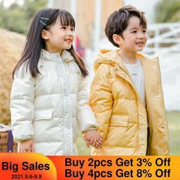 Children Winter Jacket 2021 Girls Snowsuit Coat Hooded Parkas Kids Outerwear Thicken Windproof Boy Clothes 4-10 Years H0909