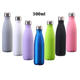304 Stainless Steel Vacuum tea cup Thermal Insulation Water Bottle Thermo Cups 7 Colours Cola Design Protable Hiking Kettle DHL