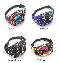 Canvas camouflage fanny packs boys girls sport waist bag outdoor travel small chest packet messenger pack fashion casual camo bum bags