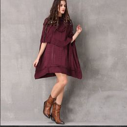 Johnature Autumn Fashion Batwing Sleeve Hollow Out Knitted Dress Loose Leisure Solid Colour Turtleneck Women Dresses 210521