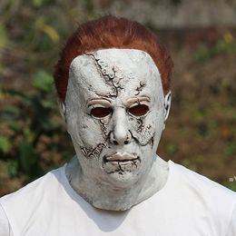 Halloween michael myers maschera orrore maschera carnival maschera maschera da maschera cosplay adulto adulto full viso casco halloween partito spaventoso grande maschera jjb10991