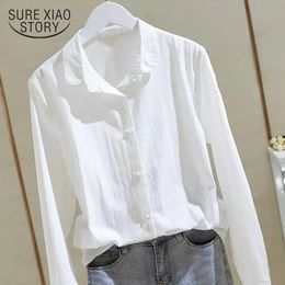 Spring Cotton White Shirts For Plus Size Loose Button Harajuku Female Shirt Long Sleeve Solid Women Blouse Tops 12617 210415