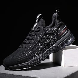 2021 Arrival Top Quality Sports Running Shoes Mens Fly Knit Comfortable Breathable Triple Black Outdoor Trainers Sneakers EUR 40-45 Y-8809