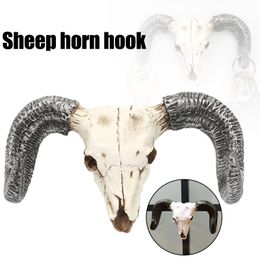 Hooks & Rails 2021 Wall Decoration Horn Hook Entrance Key Resin Animal Head For Hangering Household