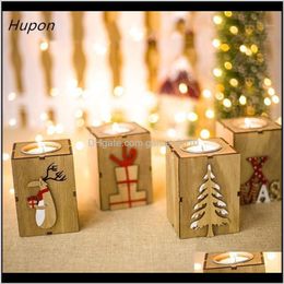 Navidad Wood Candle Holders Tealight Candlesticks Lantern Vintage Christmas Decorations For Home Year Party Decor Gifts1 0Hjje 36Zk2