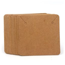 5*5CM 50PCS Colorful Square Blank Kraft Paper Jewelry Necklace Cards Label Tags Handmade DIY Accessories Wholesale