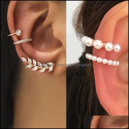 Charm Earrings Jewellery Trendy Bohemian No Piercing Crystal Rhinestone Ear Cuff For Women Wrap Stud Clip Girl Bijoux Drop Delivery 2021 U15Fn