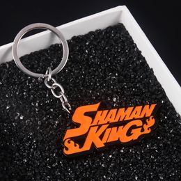 10pcJapan Anime Shaman King Keychain Letters Logo Emblem Symbol Yoh Asakura Keyring for Women Men Car Keyring Jewelry Gift