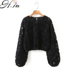 H.SA Vintage Sexy Applique Short Style Mesh Blouses Women Fashion Long Sleeve Casual Female Shirts Blusas Chic Crop Top 210417