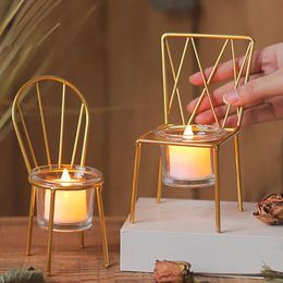 Candle Holders Mini Nordic Style Tealight Holder Hollow Chair Home Dinner Prop Desktop Decor Ornament Candlestick Wedding Party