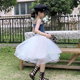 Summer Arrival Girls Fashion 2 Pieces Suit Top+tutu Skirts 210528