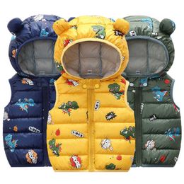 2021 New Children's Vest Clothing Autumn Winter Cotton Baby Girl Wasitcoat Hooded Boys Clothes Kids Fashion Coat For Babies H0909