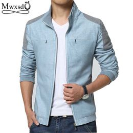 Mwxsd Brand Spring autumn Men Jackets Fashion Casual Men's Coats Slim Fits Plus Size 3XL Linen Men's Clothing Soft Outwears 210927