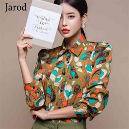 Spring long sleeve women shirts plus size Office OL blouse print shirt fashion s s and tops 210519