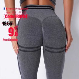 Stretchy Gym Skinny Seamless Leggings Tummy Control Fitness Pants High Waist Sport Gym Leggings Running Pants Women 211130