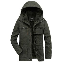 Winter Jacket Canada Parka Men Jackets And Coats Thick Warm Windbreaker Hooded Collar Fleece Liner Coats Big Size 6XL 7XL 8XL X0901