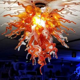 High Quality Modern Lamp Murano Glass Chandelier Lighting Living Room Lights Dale Chihuly Style Hand Blown Glass Pendant Lamps 24 by 28 Inches