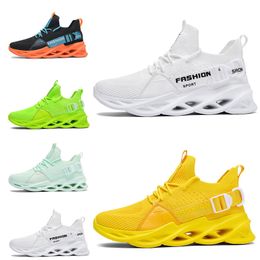 Good quality Non-Brand men women running shoes blade Breathable shoe black white volt orange yellow mens trainers outdoor sports sneakers 39-46