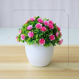 Decorative Flowers & Wreaths Artificial Tabletop Bonsai Simulate Flower Pot For Home Dining Table Decor