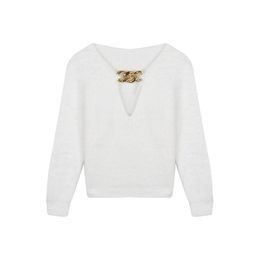 Women Soft Chain Howllow Mohair Pullover Long Sleeve Knitted Sweater Ladies Top M3013 210514