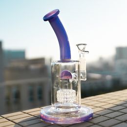 14mm Female Joint Bong Colourful Glass Bongs Splash Guard Hookahs Dome Perc Oil Dab Rigs Birdcage Percolator Water Pipes DHL20091