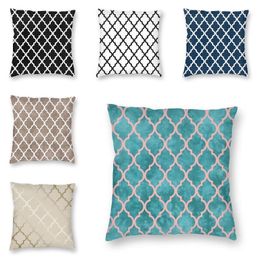 Cushion/Decorative Pillow Nordic Quatrefoil Lattice Throw Cover Decoration Custom Geometric Morroccan Cushion Pillowcover For Living Room