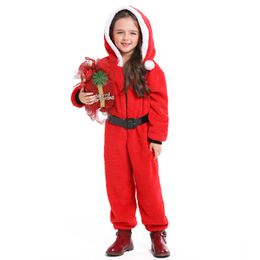 Mascot doll costume Kids Boys Girls Christmas Santa Claus Hooded Jumpsuit Masquerade Children Pretend Play Costume Outfits