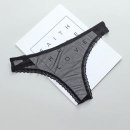 Women's Panties Amazing Women Lingerie Lace Underwear Femal Sexy T-Back Thong Sheer Japan Style Low-Waist Transparent Knickers