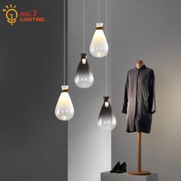 Pendant Lamps Post Modern Ins Drifting Bottle Lights Led G4 Creative Individual Glass Hanging Lamp Art Decor Restaurant Bedside Bar