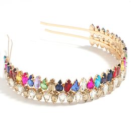 Fashion Headbands Hair Accessories Rhinestone Metal Headwear Ladies Simple Party Jewelry