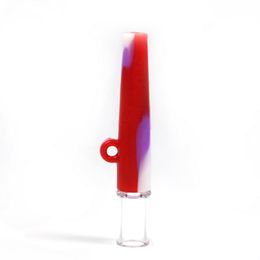 One Hitter Tobacco Mini Pipe Portable Glass Water Bongs Dab Rig Cheap Silicone Smoking Pipes