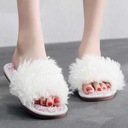 Winter Lamb Curly Fur Women's Slippers Female Sweet flat Cotton Soft Thick Casual Home Use Shoes s979 210625