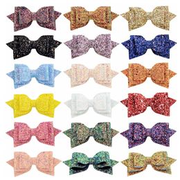 Baby Girls Bow Glitter Barrettes Children Kids Paillette hairpins Clips With Metal Teeth Clip Boutique 5inch Bows Hair Accessories YL881