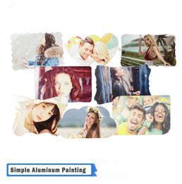 DIY sublimation aluminum sheet home decor 20 designs blank thermal transfer mental plate picture birthday mother father family Commemorative photo frames WMQ805