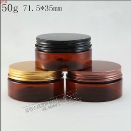 50g/ml Clear Brown Plastic Empty Bottle Wholeasle Retail Top Grade Originales refillable Coametic Cream jar Containersgood qty