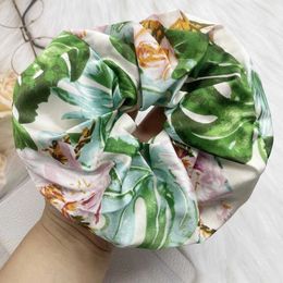 Oversized Printed Hair Scrunchies Women Satin Scrunchie Elastic Hair Bands Girls Headwear Donut Grip Loop Ponytail Holder